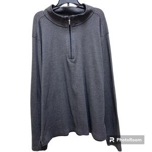 Robert Barakett Men’s Quarter Zip 100% Cotton Charcoal Pullover L/XL